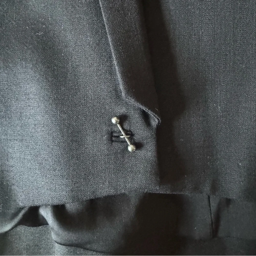 Helmut Lang Black Blazer Suit Jacket Structured Barbell Wool Silk Size 0
